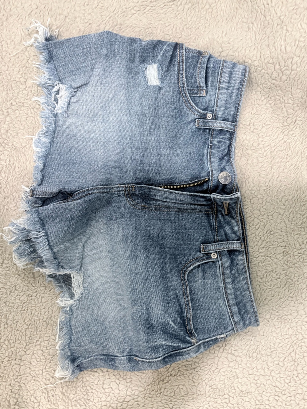 YMI Light Blue Frayed Hem Cropped Jeans